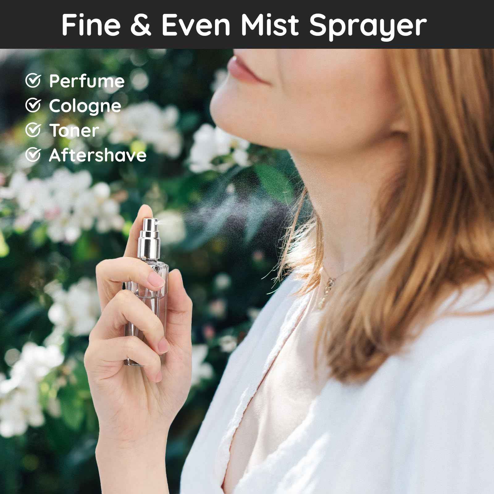 Segbeauty Travel Size Perfume Refill Bottle, 5 Set of 20ml Glass Perfume Spray Bottle Atomizer, Mini Portable Travel Cologne Dispenser Fine Mist Sprayer Toiletries Accessories Kit for Men Women