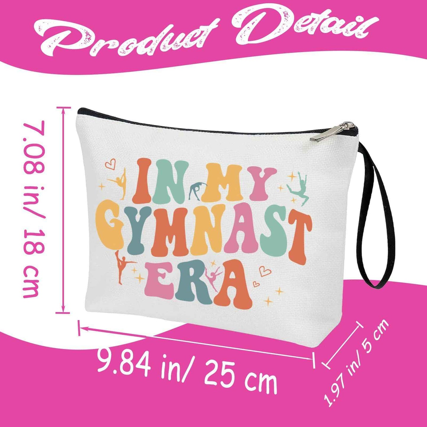 Creakraft Gymnast Makeup Bag IN MY GYMNAST ERA Singer Fans Travel Cosmetic Bag Gymnastics Accessories Vacation Travel Organizer Zipper Pouch Gymnastics Gifts for Girls Women