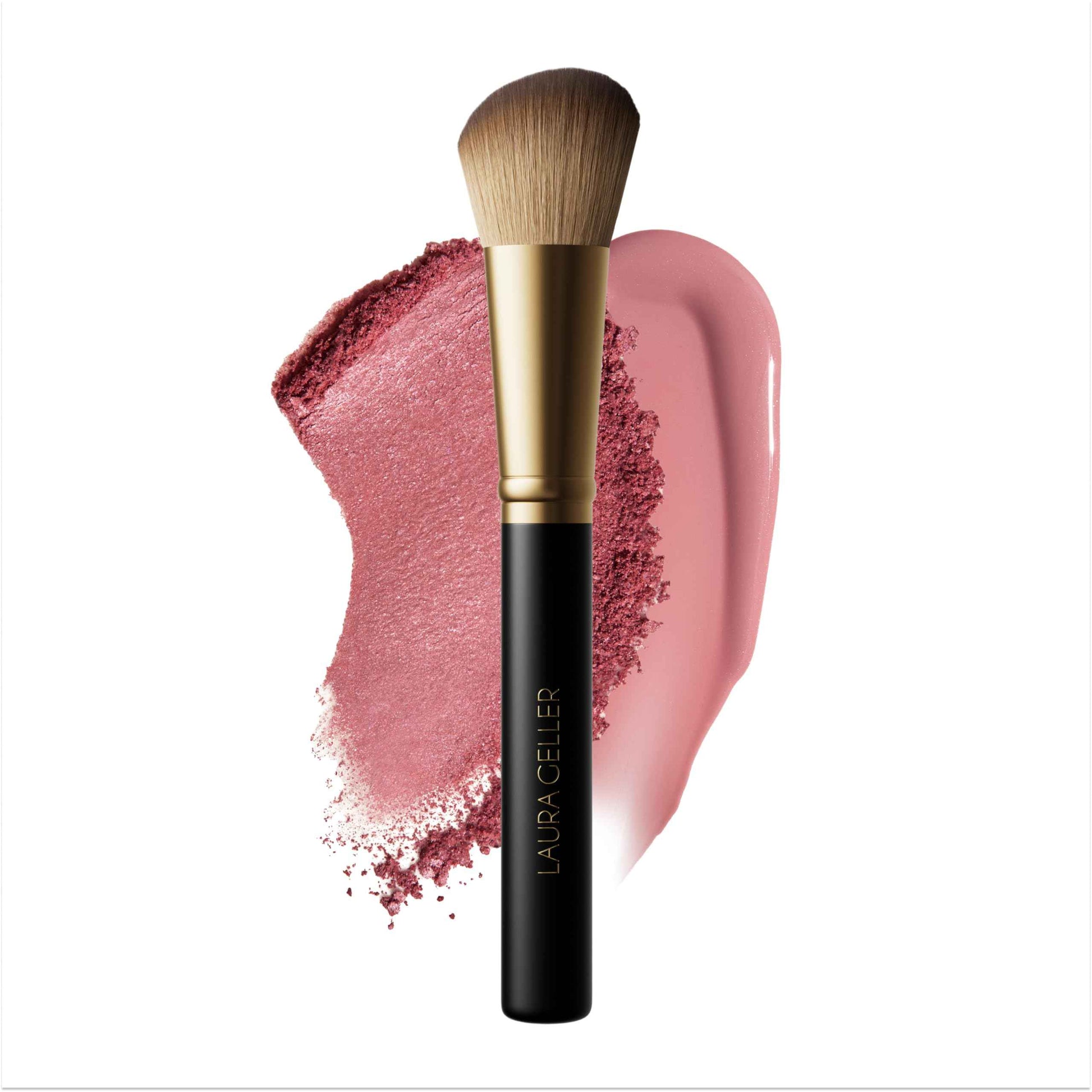 LAURA GELLER Baked Blush-n-Brighten in Sunlit Rose with Angled Blush Brush Bundle