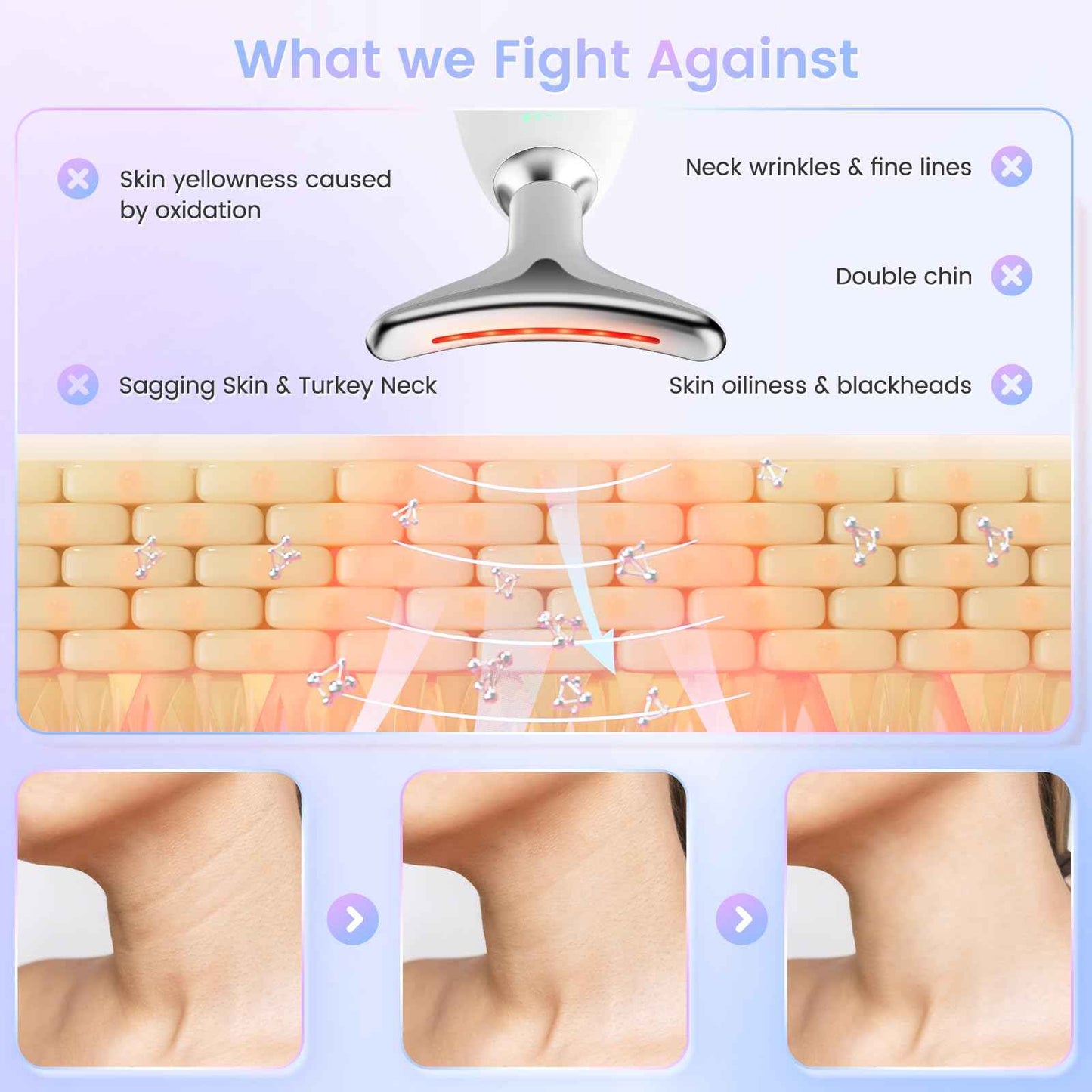 SEELE 2025 Upgrade Neck and Face Massager, 7-Color Light and Thermal Care, Enhances Skin Radiance and Relaxation, Ideal for Home and Travel Use