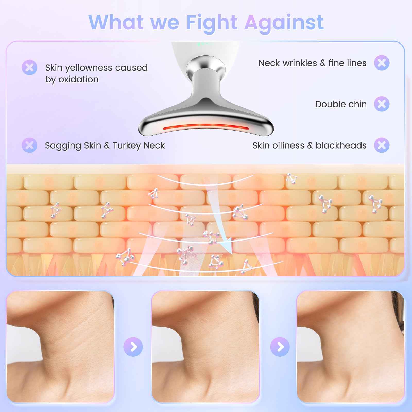 SEELE 2025 Upgrade Neck and Face Massager, 7-Color Light and Thermal Care, Enhances Skin Radiance and Relaxation, Ideal for Home and Travel Use