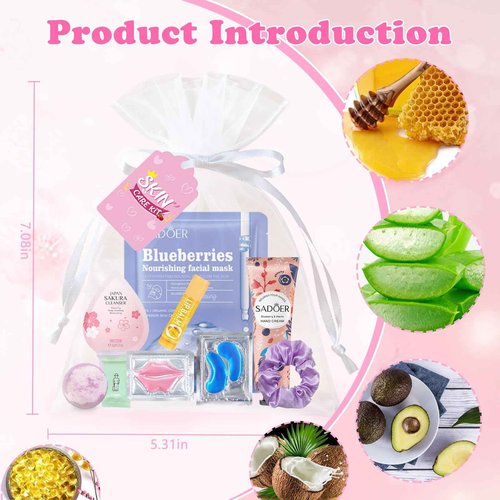 132 PCS Spa Party Supplies for Women, Spa Party Favors Includes Face Masks, Lip Masks, Eye Masks, Hand Cream, Lip Balm, Bath Bombs, Spa Birthday Sleepover Party Supplies Spa Party Favors
