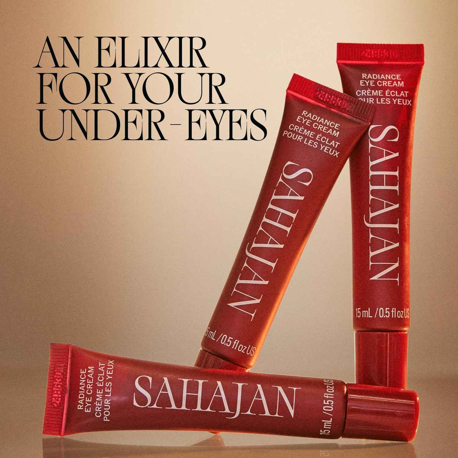 Sahajan Radiance Eye Cream with Niacinamide, Vitamin C + Adaptogens | Ayurvedic Clean Brightening Daily Eye Cream | All Skin Types | Best For Dark Circles, Firming, De-Puff, Soften, Smooth | 0.5 fl oz