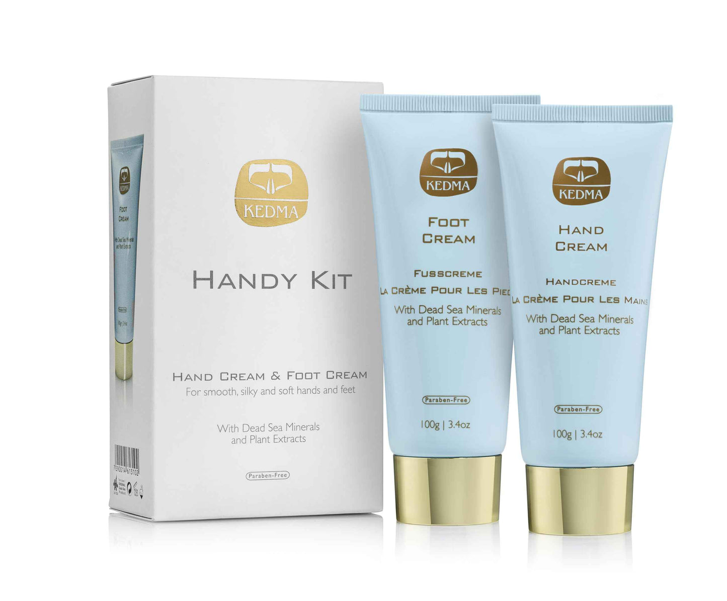 KEDMA Hand & Foot Cream Set – Daily Moisturizing Creams with Dead Sea Minerals, Aloe Vera & Olive Oil – Nourishing Skincare for Dry, Cracked Hands and Feet | 3.4 Oz each / 100g
