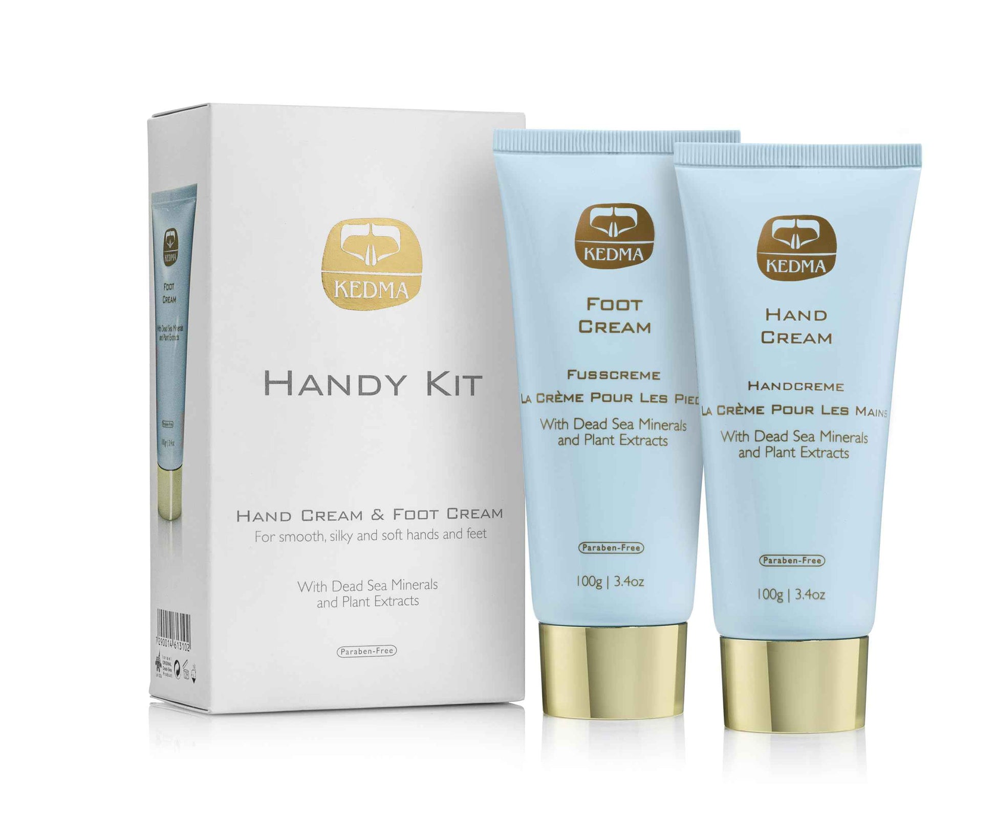 KEDMA Hand & Foot Cream Set – Daily Moisturizing Creams with Dead Sea Minerals, Aloe Vera & Olive Oil – Nourishing Skincare for Dry, Cracked Hands and Feet | 3.4 Oz each / 100g