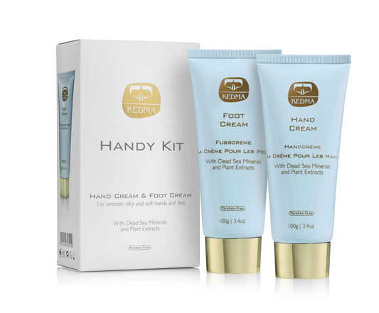 KEDMA Hand & Foot Cream Set – Daily Moisturizing Creams with Dead Sea Minerals, Aloe Vera & Olive Oil – Nourishing Skincare for Dry, Cracked Hands and Feet | 3.4 Oz each / 100g