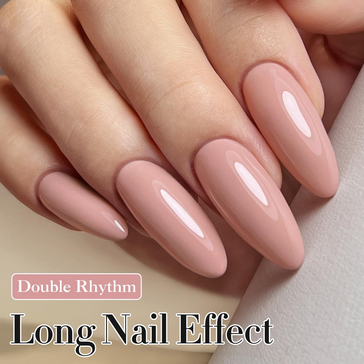 Double Rhythm 15ML Gel Polish Jelly Sheer Pastel Light Milky Color 1 PC 0.53 OZ Bottle UV Nail Polish Art Salon at Home for Women (Pastel Pink-B-A1116)