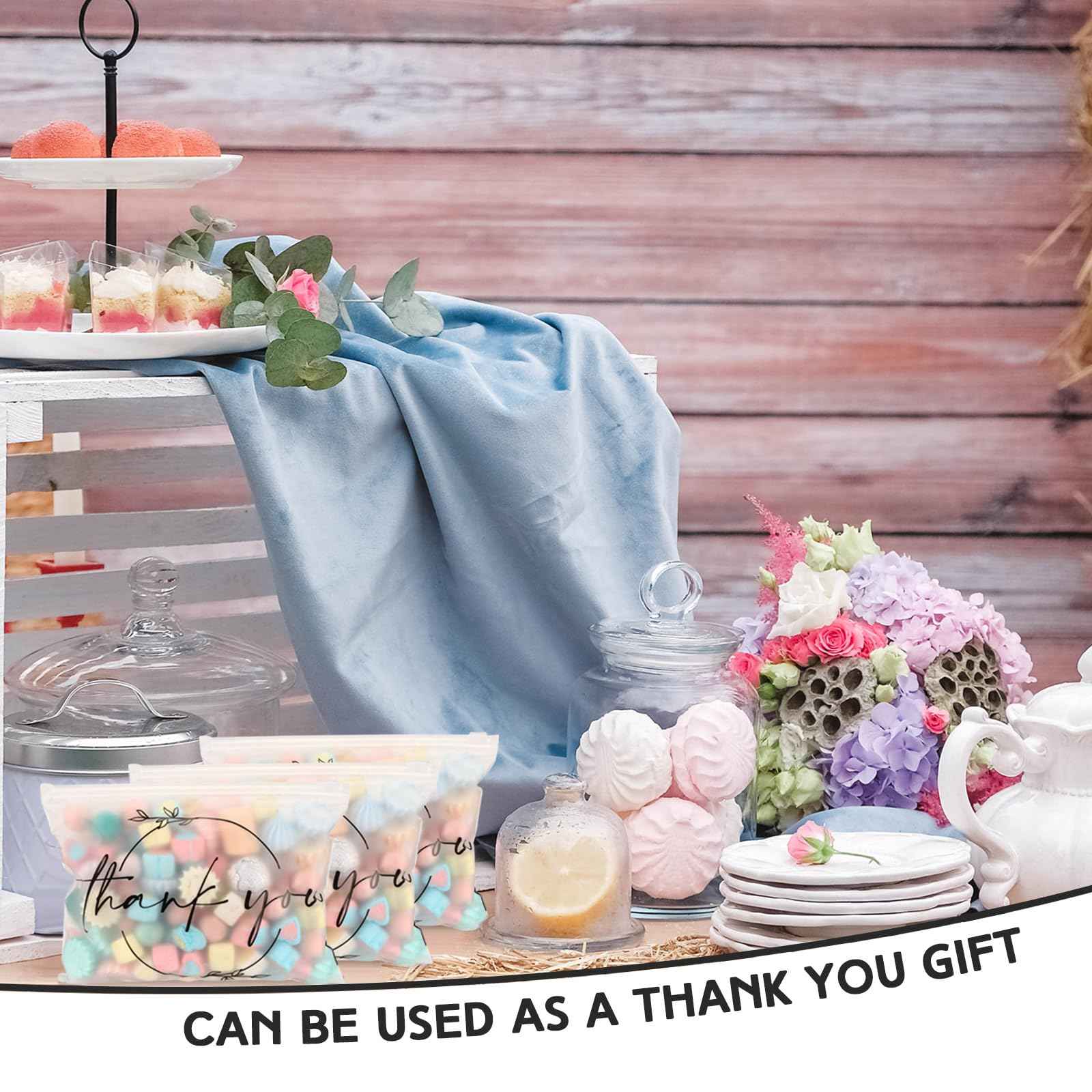 Ireer 100 Pcs Thank You Gift Makeup Bags EVA Clear Cosmetic Bag with Zipper Mini Makeup Thank You Toiletry Cosmetics Bulk Gifts for Women Birthday Daughter Sister(Clear)