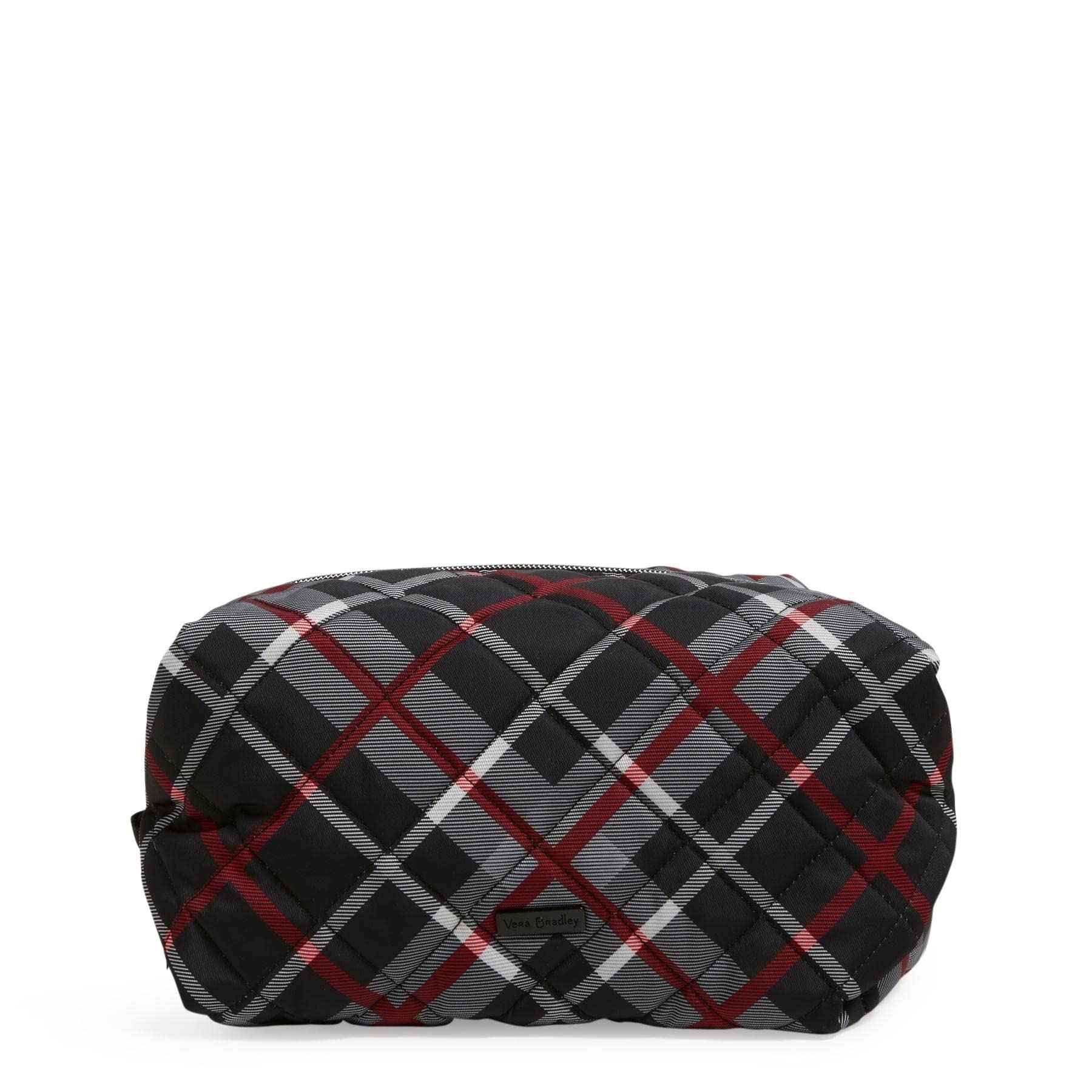 Vera Bradley Women's Performance Twill Large Cosmetic Makeup Organizer Bag, Paris Plaid, One Size