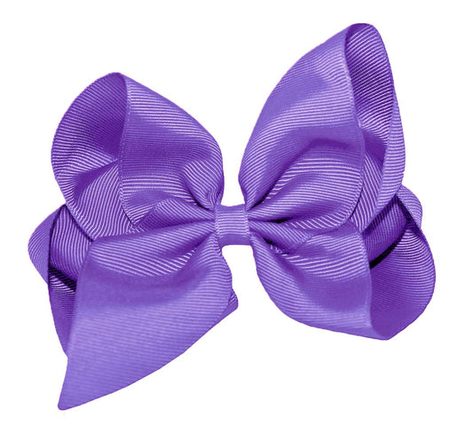 WD2U Girls 6" Classic Style Large Boutique Grosgrain Hair Bow Alligator Clip Grape Purple