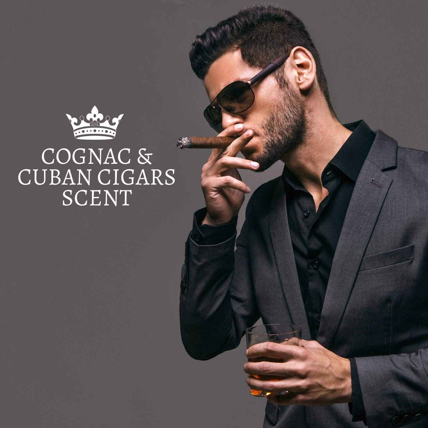 Henri et Victoria Shaving Soap For Men | Smooth Shave, Lathers Up Nicely, Long-Lasting Scent | Canadian Made by Skilled Artisan 114 g (4 oz) (Cognac and Cuban Cigars)