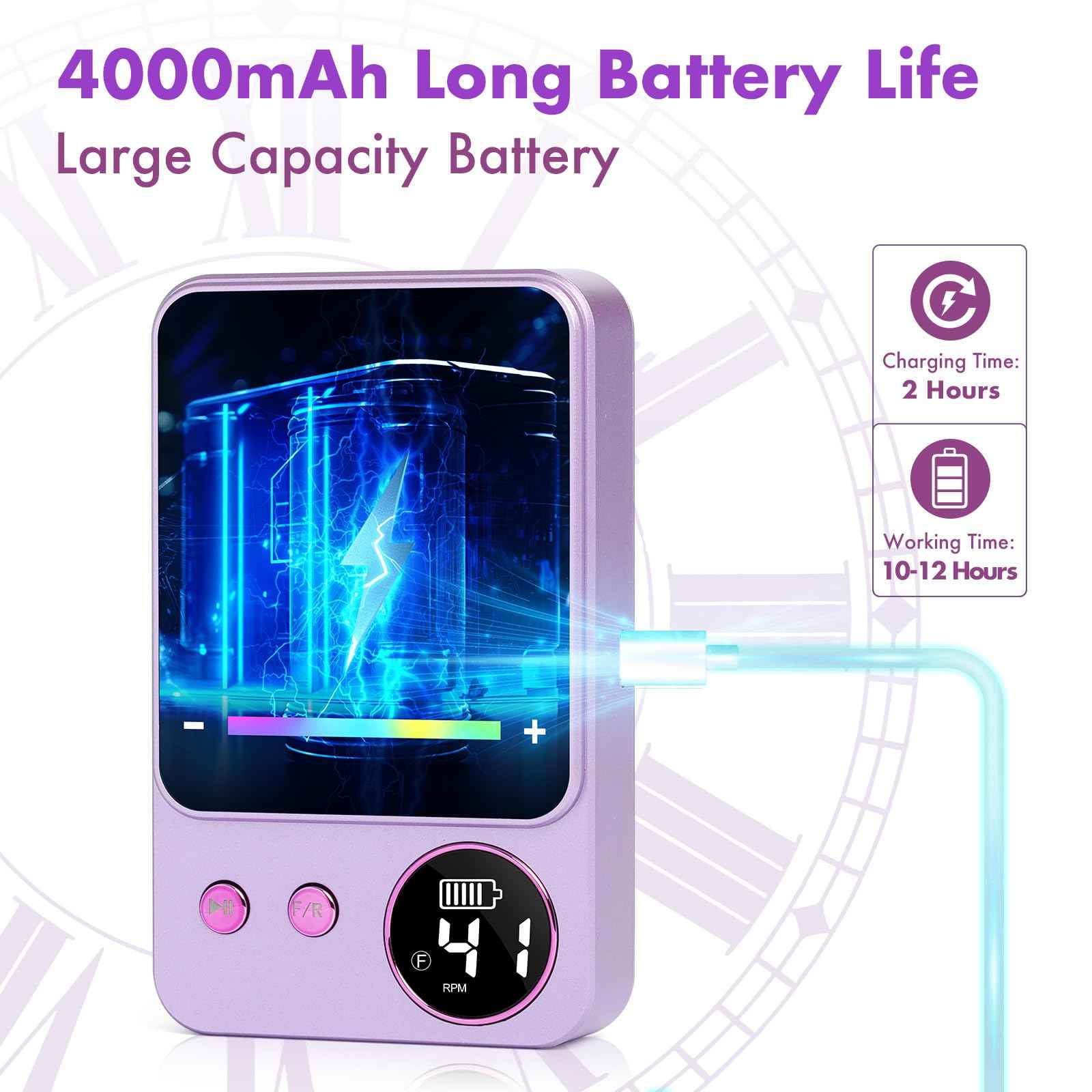 Vrenmol Nail Drill Professional: 45000 RPM Electric Nail File Smart Touchscreen Rechargeable Nail Dr Ill Kit Portable Nail Drill with 12 Drill Bits for Acrylic Nail Gel Polishing Removing Efile Salon