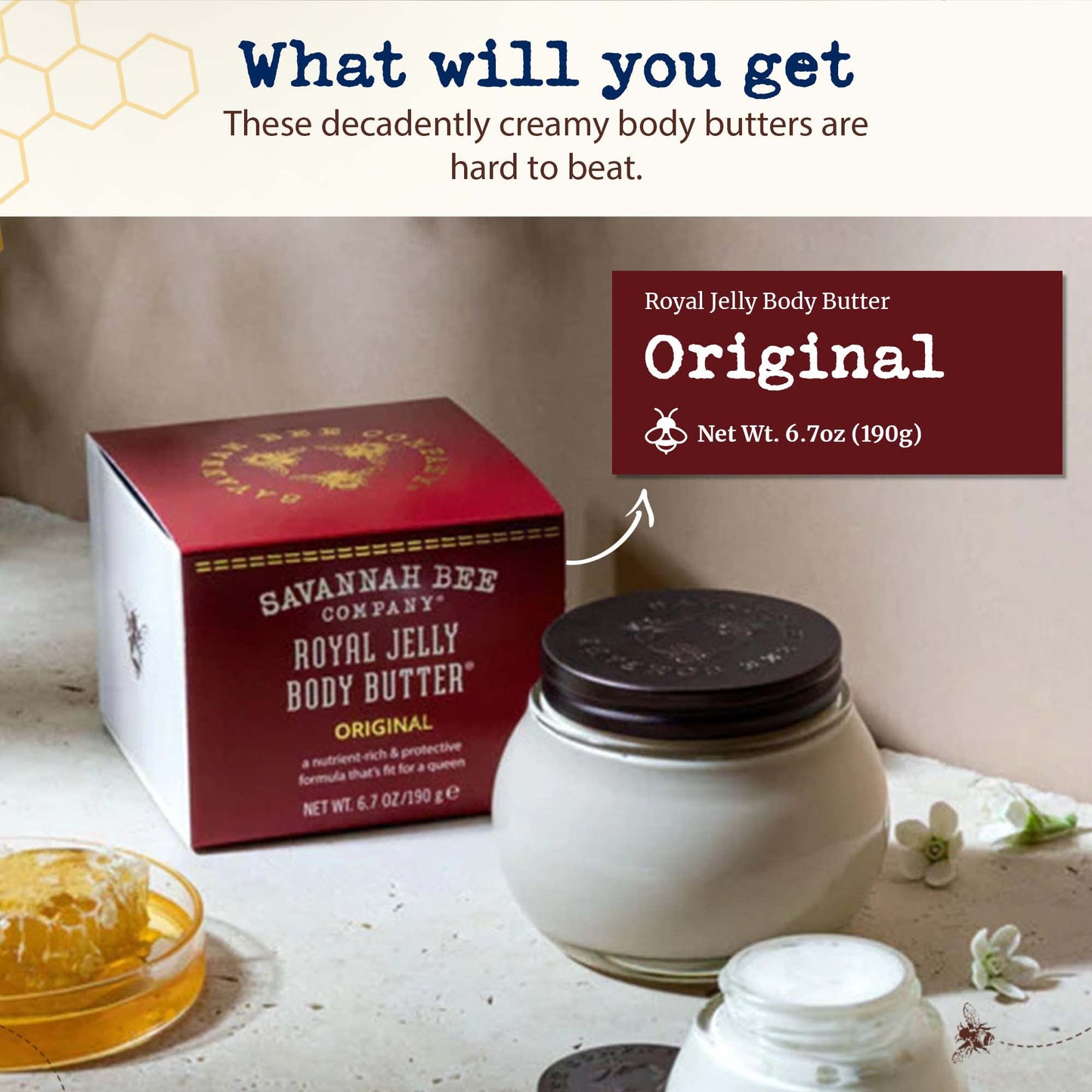 Savannah Bee Company Royal Jelly Body Butter - Deep Hydrating Body Butter for Dry Skin