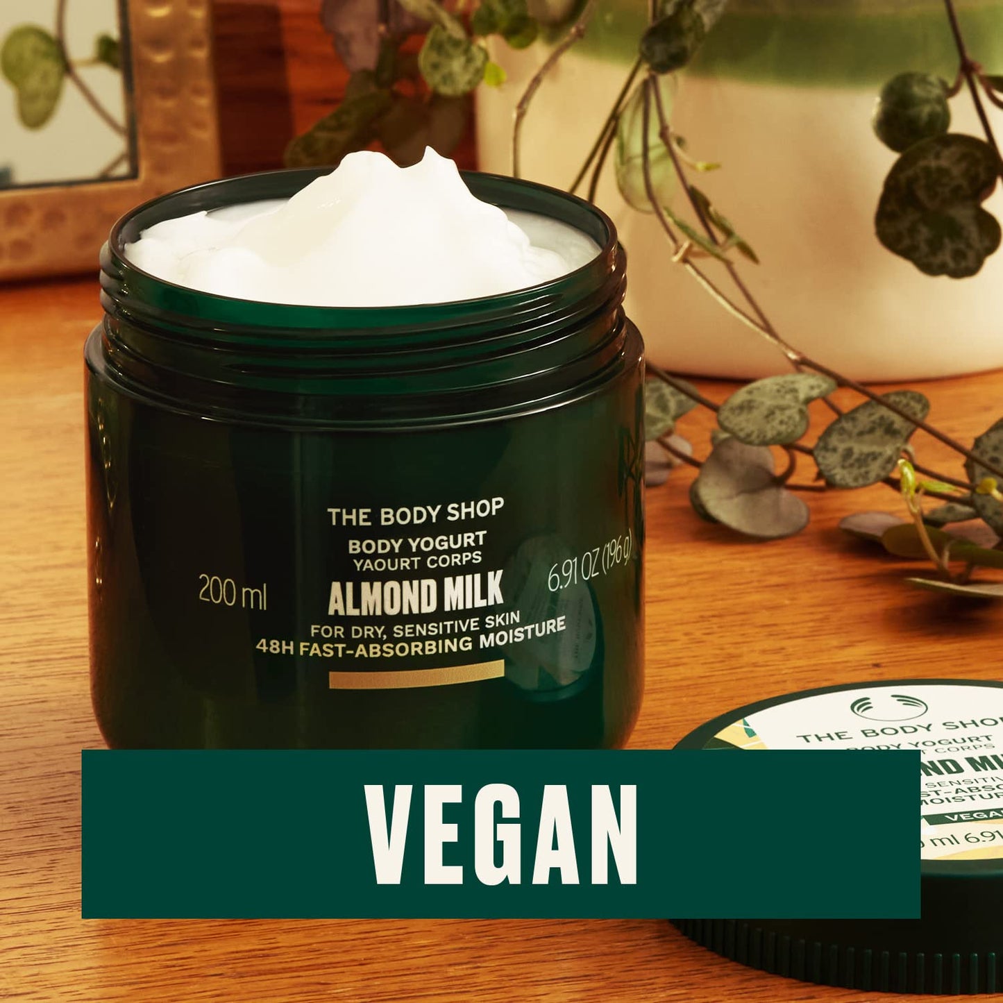 The Body Shop Almond Milk Body Yogurt – Instantly Absorbing Hydration from Head to Toe – For Sensitive Skin – Vegan – 6.91 oz