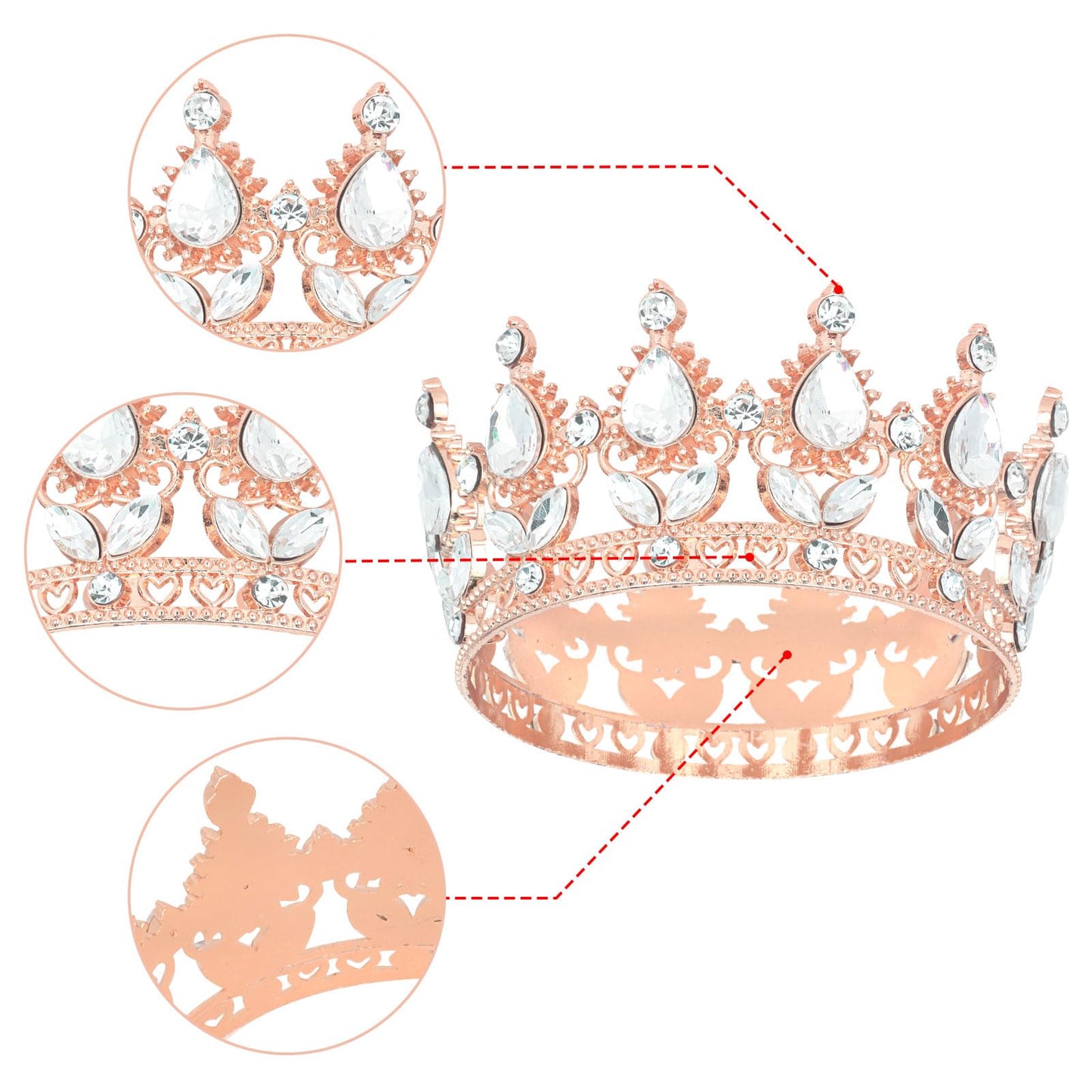 YARIEW Small Wedding Rhinestones Cake Topper Birthday Crown