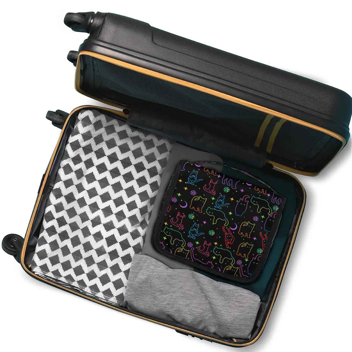 lakefvgk Black Cats Hanging Toiletry Bag, Spacious Travel Toiletry Bag for Women Men, Cosmetic Bags for Women, Travel Makeup Bag Suitable for Business, Camping, and Fitness