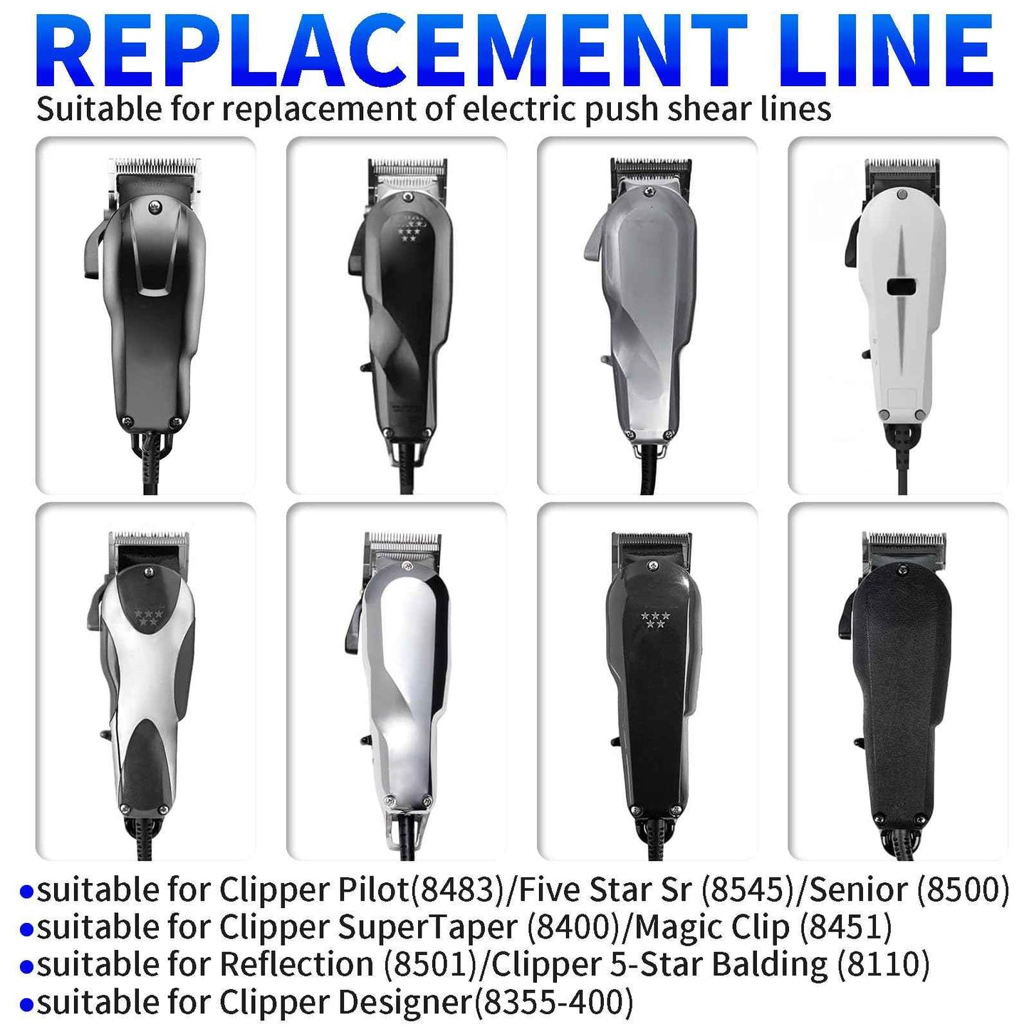 Replacement Power Cord for Wahl Clippers 00647-500 - 100 Inch Extension Cable for Magic Clip, Super Taper, 5-Star Senior, Balding, 8466, 8467, 8147& More