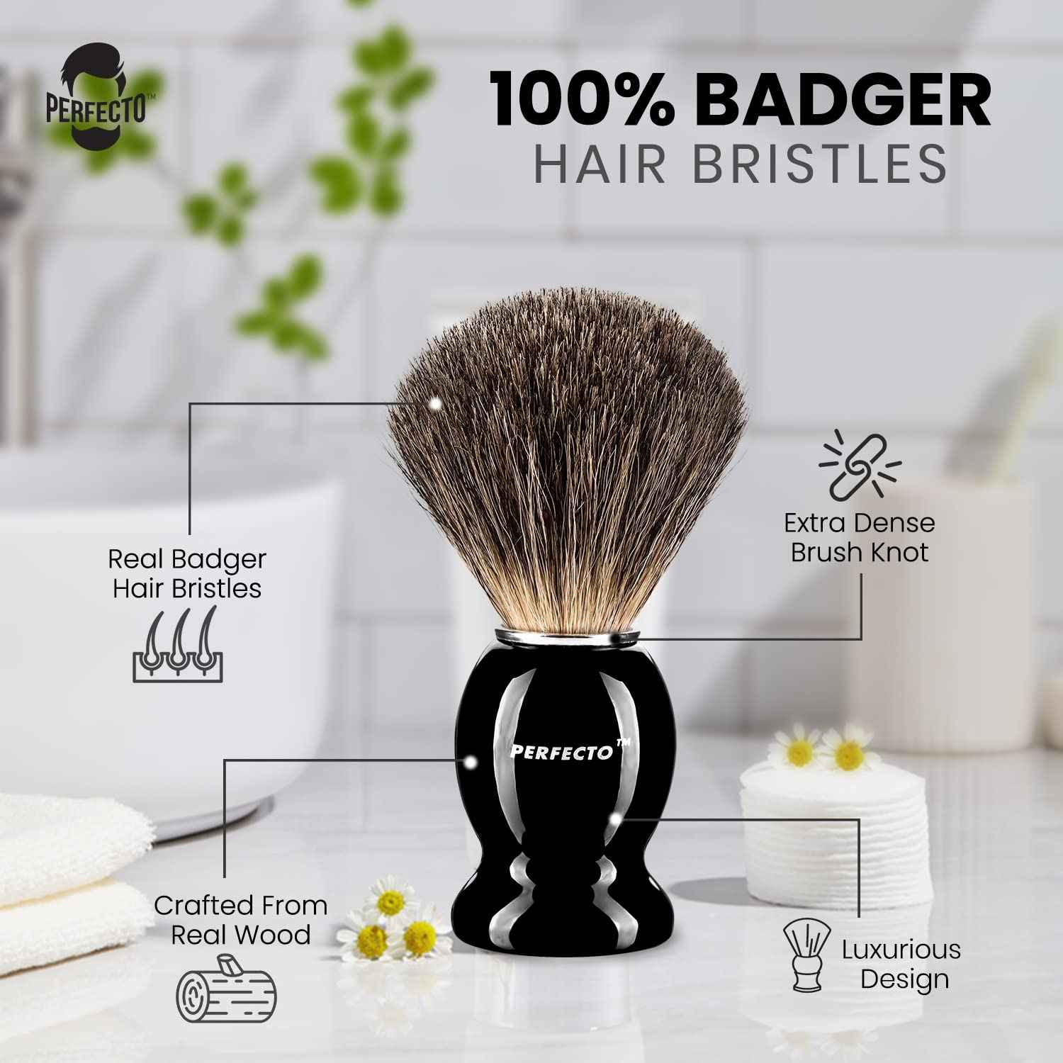 Black Badger Shaving Brush and Shaving Bowl