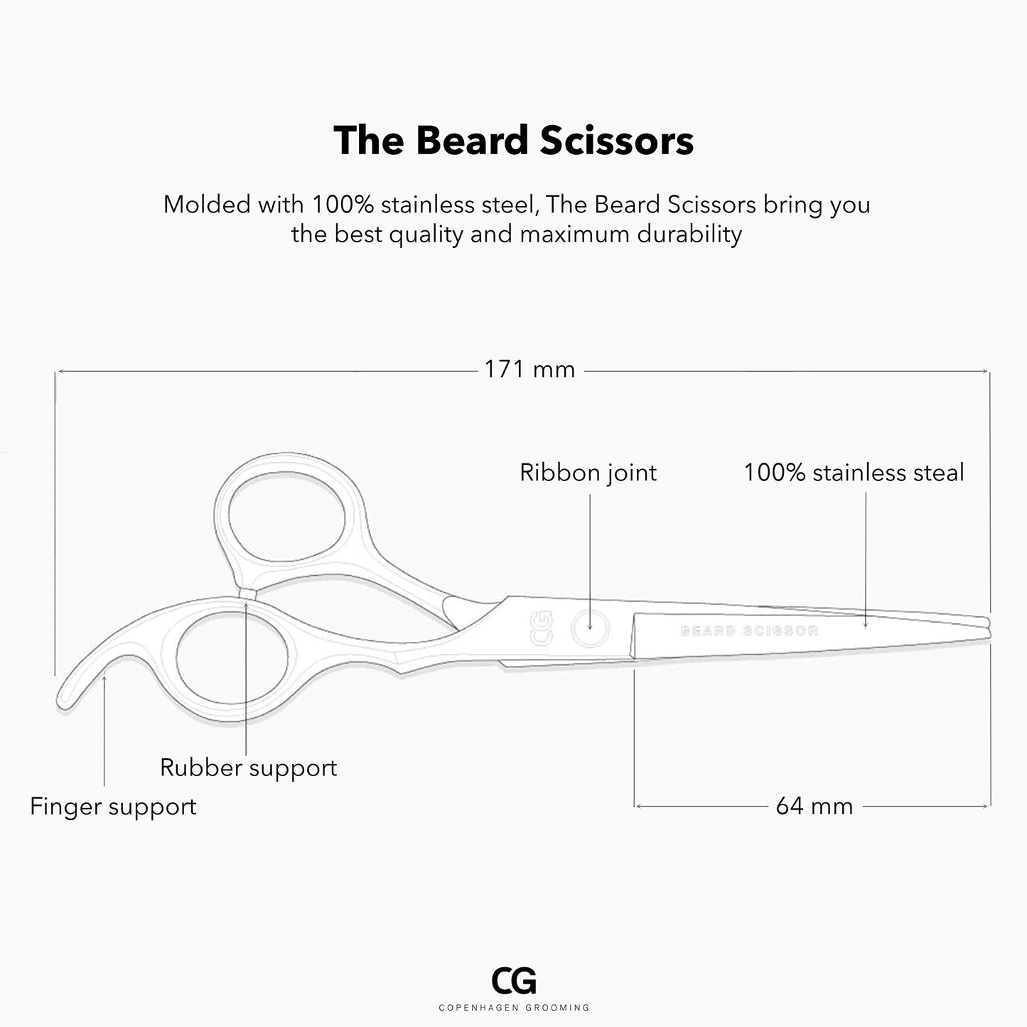 Copenhagen Grooming Beard Scissors - Moustache Scissors for Men