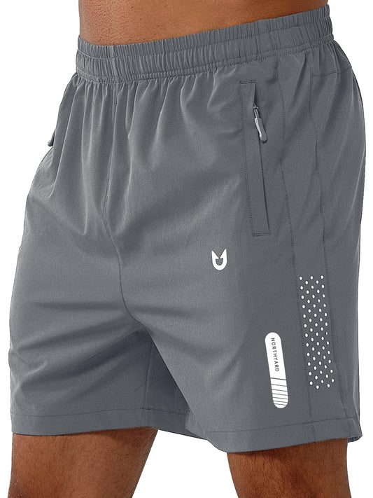 NORTHYARD Men's Athletic Running Shorts Quick Dry Workout Shorts 7"/ 5"/ 9" Lightweight Sports Gym Basketball Shorts Hiking Exercise SMOKEGREY-5inch S