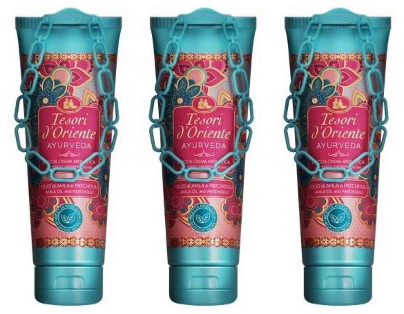 Tesori d'Oriente: "Ayurveda" Aromatic Shower Cream - 250 Ml (8.45us Fl Oz), Pack of 3