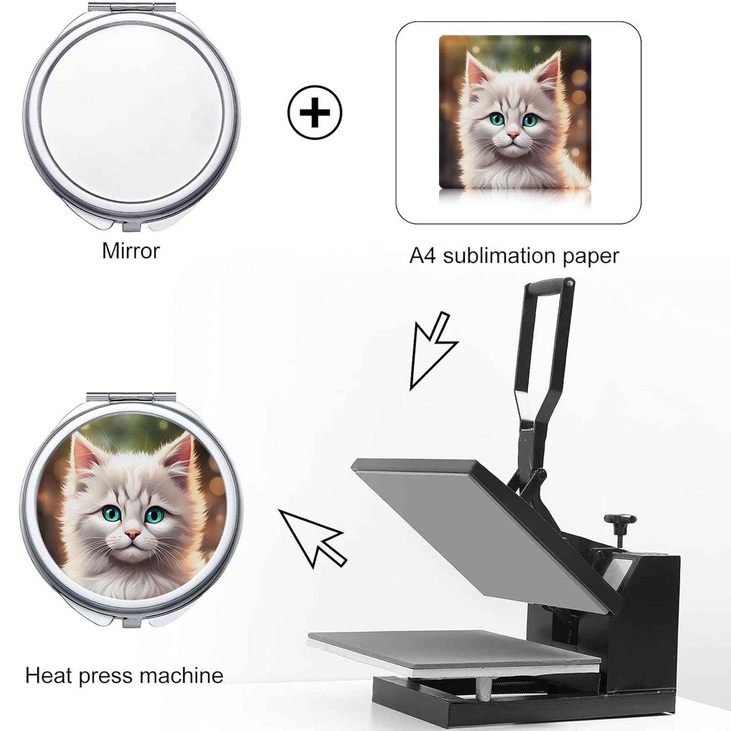 Frinnovan 18 Pack Sublimation Blanks Pocket Mirror Cosmetic Compact Travel Folding Mirrors for Makeup Women Wending Party Cute Round Shaped