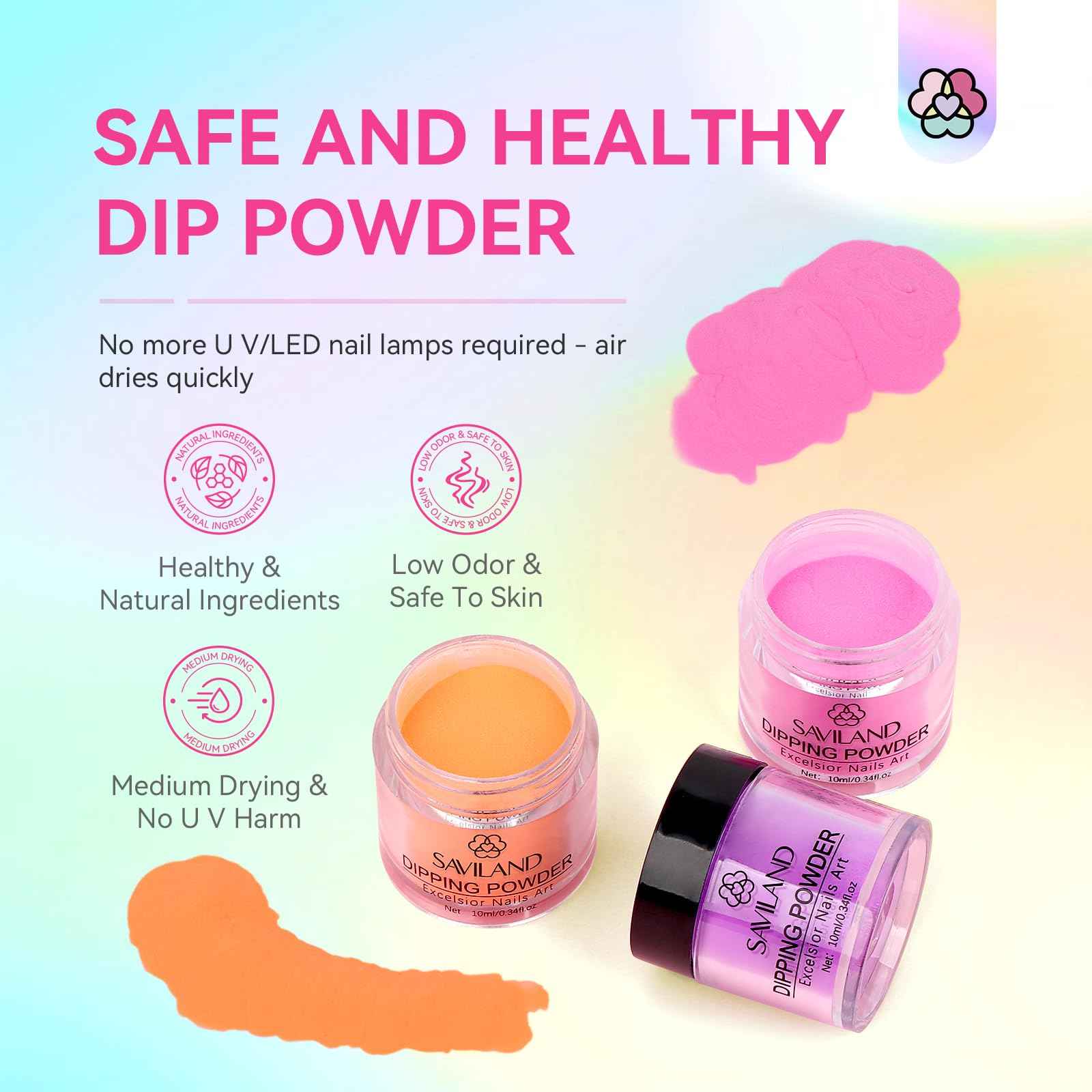 SAVILAND Dip Powder Nail Kit Starter: 29 Pcs Dip Nails Powder Starter Kit for All Season 15 ml Dipping Liquid Set with Base Top Coat Activator for French Nail Art Manicure DIY Salon Ideal Gift Set