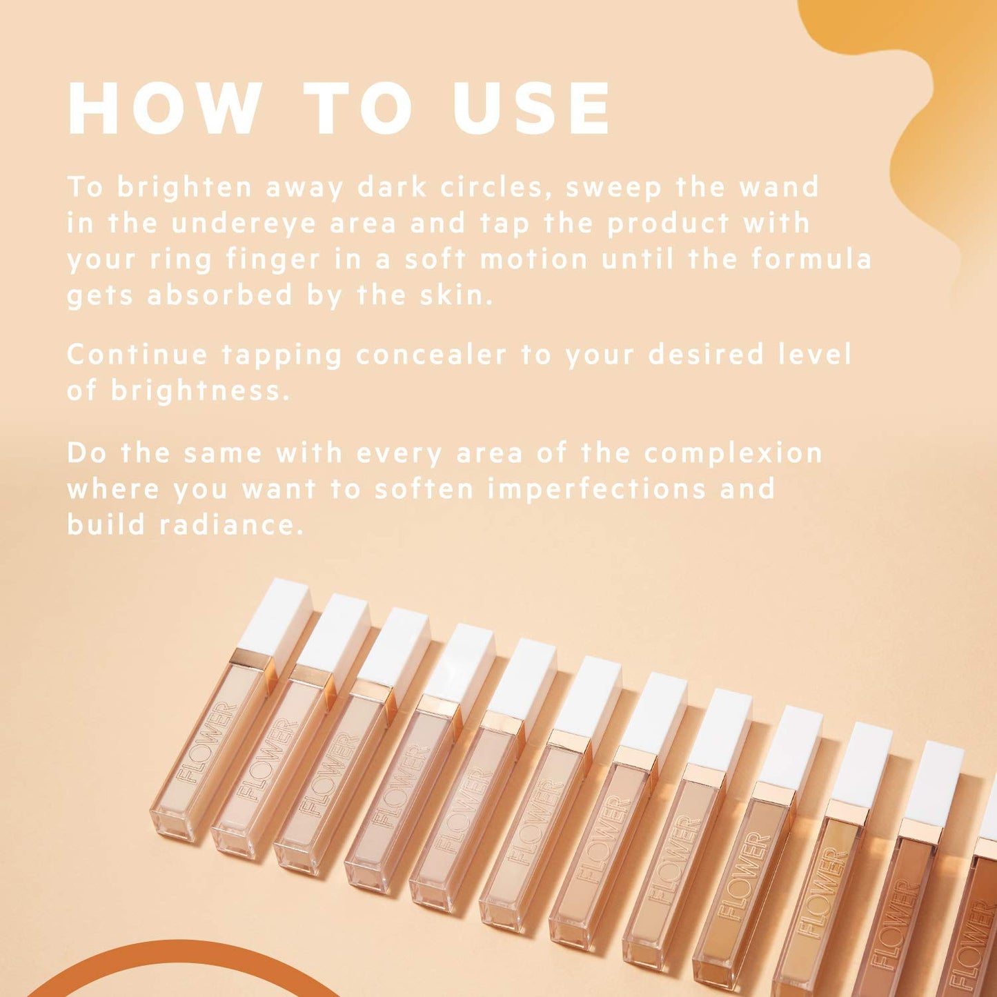 FLOWER BEAUTY By Drew Barrymore Light Illusion Full Coverage Concealer - Diffuse Dark Under Eye Circles + Blurs Blemishes - Weightless Formula + Crease Proof Makeup (Medium Honey)