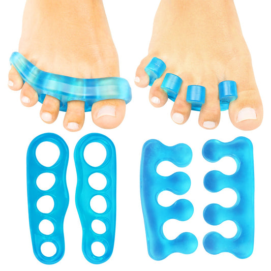 ViveSole Toe Separators for Men & Women Small (2 Pairs) - Silicone Gel Spreaders - Therapeutic Spa Stretchers for Plantar Fasciitis, Bunions, Overlapping Hammer Toe Spacers - Metatarsal Yoga Cushion