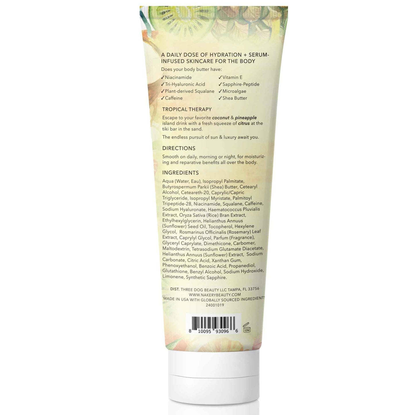 NAKERY Body Butter Anti Aging Moisturizer - Body Cream Skin Tightening Cream & Neck Firming Cream, Moisturizing Cream & Neck Tightening Cream for Body & Face Cream for Dry Skin 300ml(Tropical Therapy)