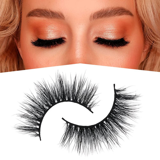 Arison Lashes 3D Mink Lashes False Fake Eyelashes Wispy Strips Silk Reusable Handmade Real Long Fur Soft Dramatic Natural Look 1 Pair Package for Women Makeup(3D661)