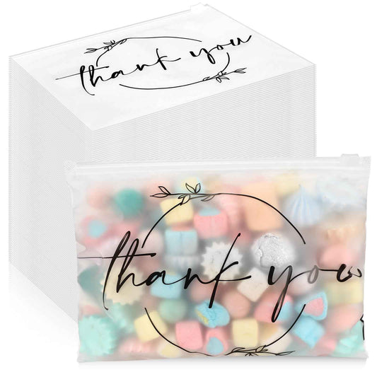 Ireer 100 Pcs Thank You Gift Makeup Bags EVA Clear Cosmetic Bag with Zipper Mini Makeup Thank You Toiletry Cosmetics Bulk Gifts for Women Birthday Daughter Sister(Clear)