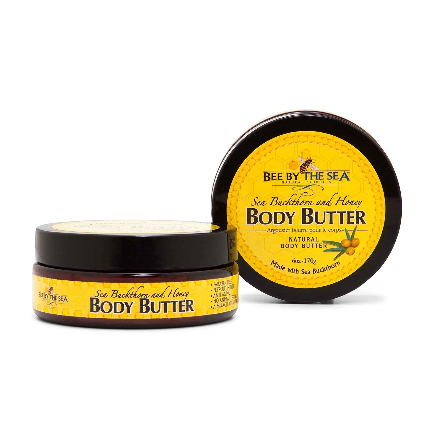 Bee By The Sea Body Wash and Body Butter Skin Care Bundle Set Naturally Enriched with Sea Buckthorn and Honey for All Skin Types