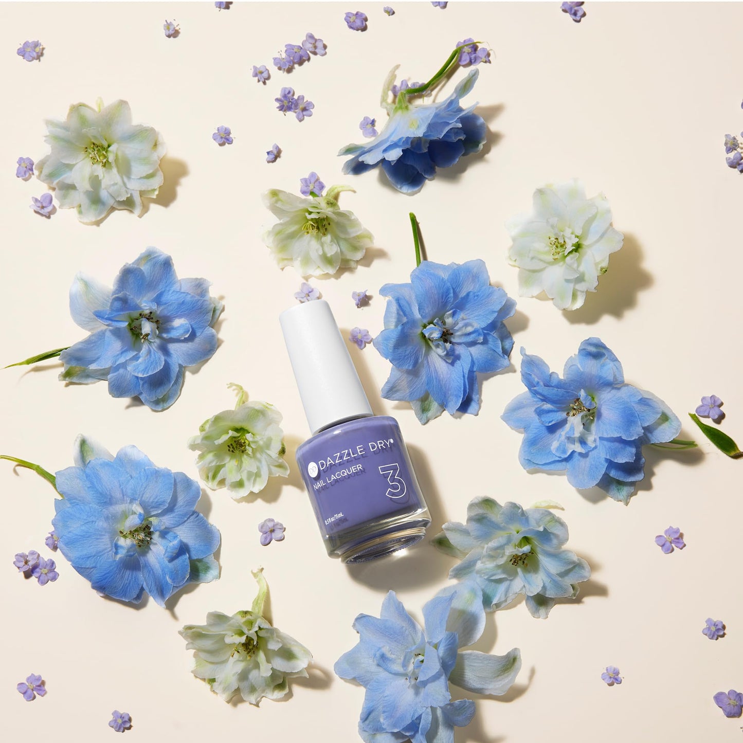 Dazzle Dry Nail Lacquer (Step 3) - Periwinkle Passion - A deep, muted periwinkle. Full coverage cream. (0.5 fl oz)