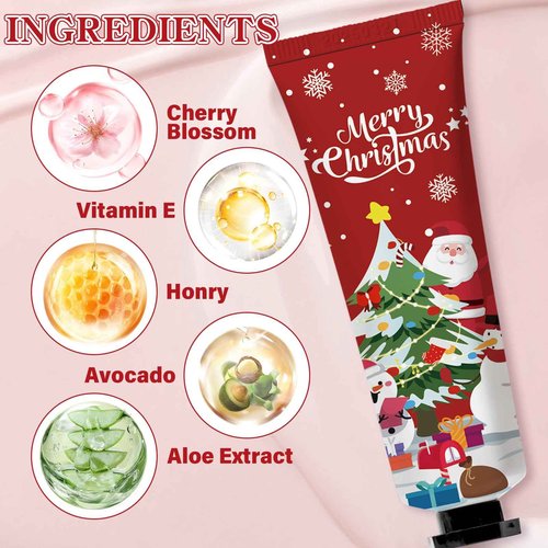 50 Sets Christmas Hand Cream Bulk Santa Snowman Patterns Moisturizing Hand Lotion for Guests Baby Shower, Bridal Shower Thank You Gifts Travel Size, Christmas Party Supplies, Holiday Stocking Stuffers