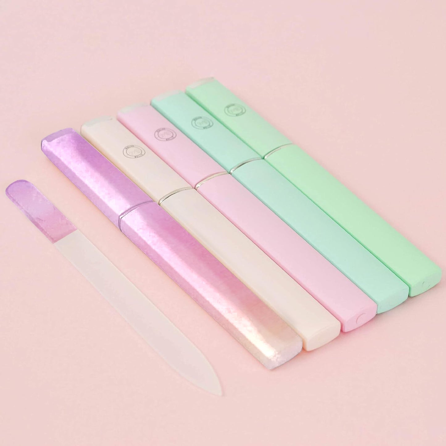 Best Crystal Glass Nail File for Women - Nail File & Travel Case - Nail File Set for Women - Heavy Duty Nail File for Natural Nails, Gel - Professional Nail Shaper - Sunset 3mm