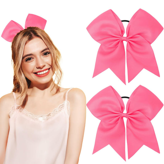 2 PCS Large Pink Cheer Bows for Cheerleading and Hair - Hair Bows for Teen Girls