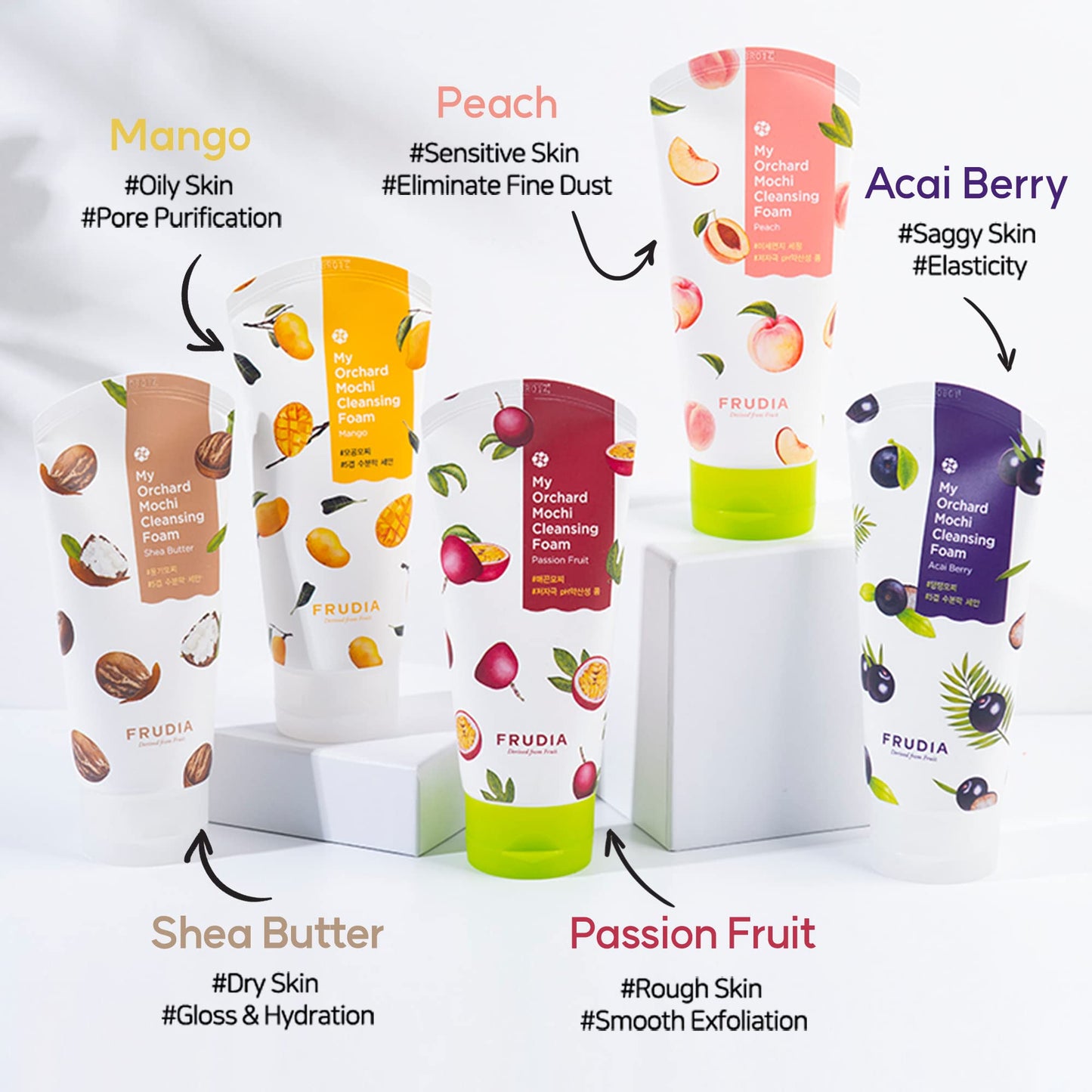 WELCOS FRUDIA My Orchard Peach Cleansing Foam | Moisturizing Face Wash & Foaming Facial Cleanser | Hydrating Face Wash for Dry Skin | K Beauty Exfoliating Gentle Face Wash & Foam Cleanser (4.23 Oz)