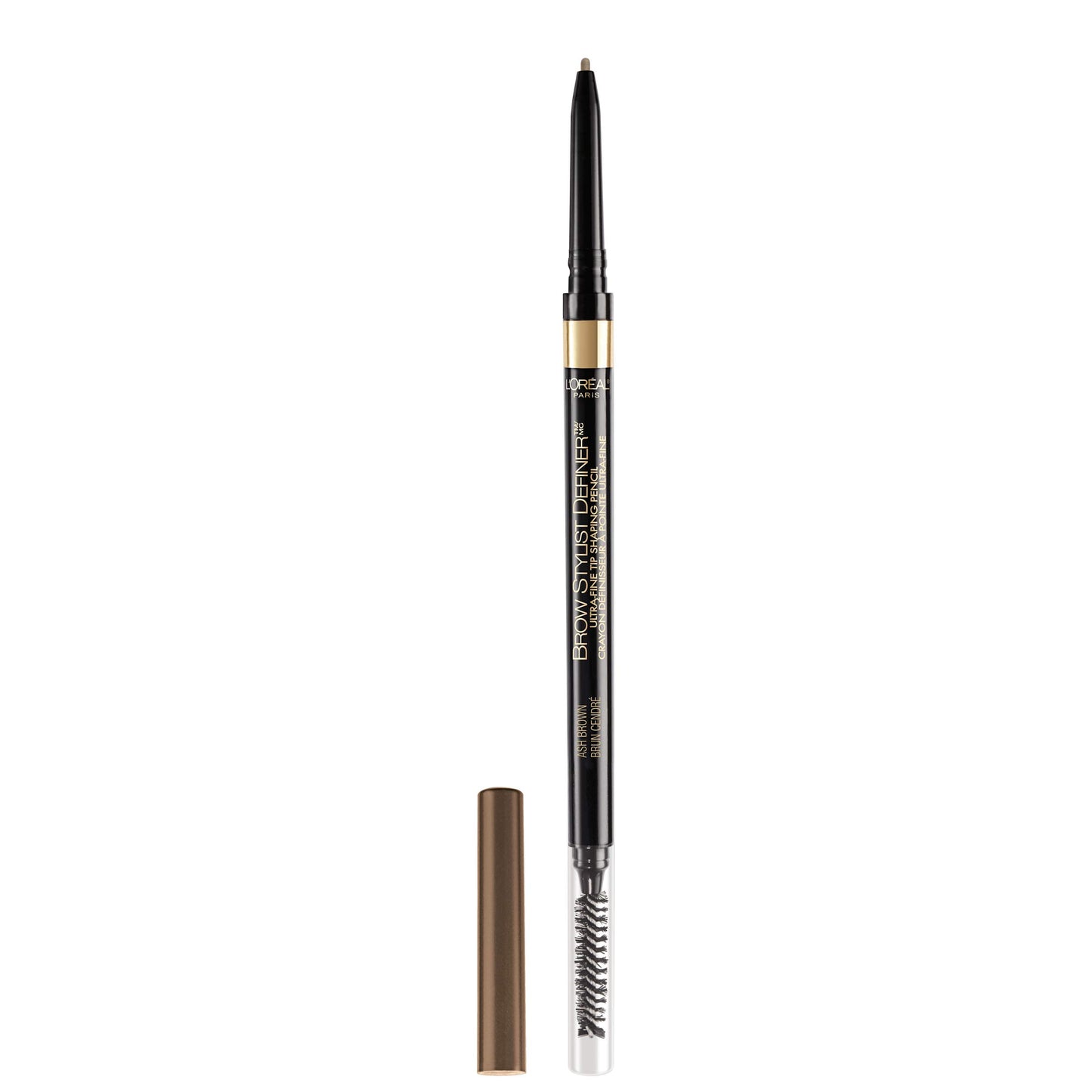 L’Oréal Paris Makeup Brow Stylist Definer Waterproof Eyebrow Pencil, Ultra-Fine Mechanical Pencil, Draws Tiny Brow Hairs and Fills in Sparse Areas and Gaps, Medium Ash Brown, 0.003 Oz