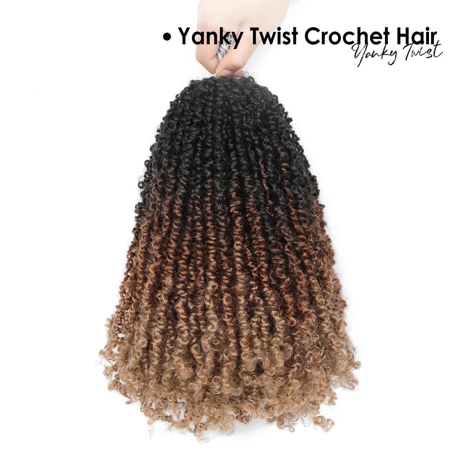 Yanky Twist Crochet Hair (10+12+14inch)*3,Total 9 packs,3 Tones Auburn Blonde,Pre-Looped Curly Mini Passion Twist,Pre-Twisted Micro Spring Twist,Yankee Twist Senegalese Twist Crochet Hair(OT1B/30/27#)