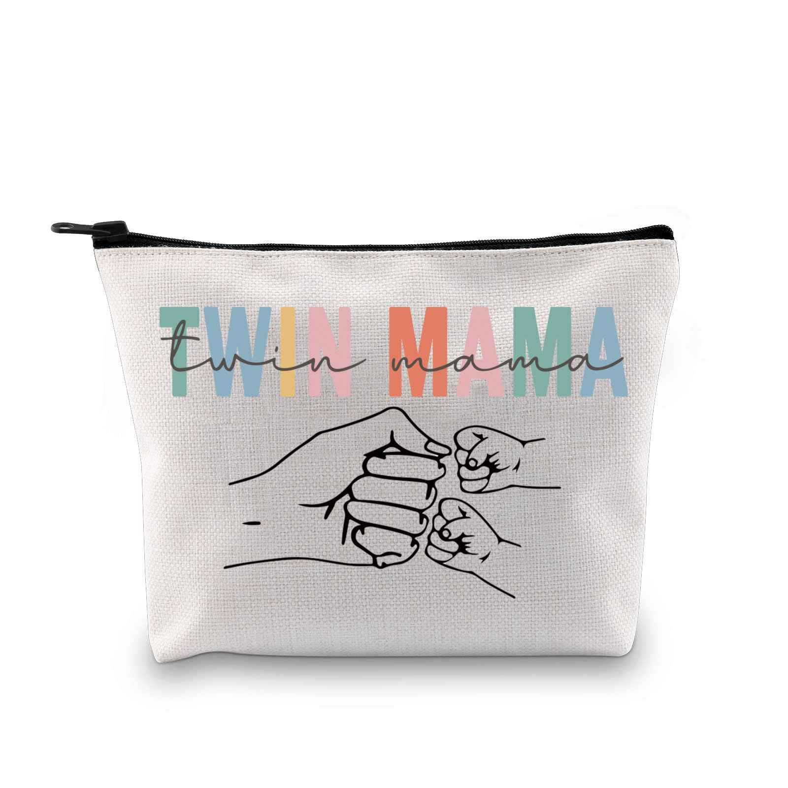 Twin Mama Gift Mom Of Twins Gift Makeup Bag Mommy To Be Gift New Mom Travel Pouch Mothers Day Gift from Twins (Twin Mama Bag)