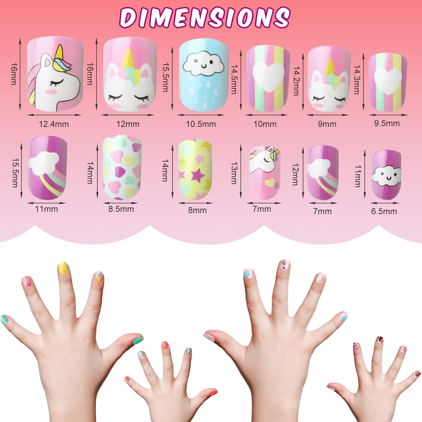 120 Pieces Girls Press on Nails Fake Nails Artificial Nails Children Full Cover Short False Fingernails for Girls Kids Nail Design Decoration, 5 Boxes (Animal Theme)