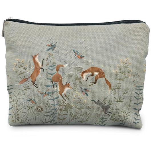 RYYCDOI Cute Fox and Wildflowers Makeup Bag, Fox Gifts for Women Fox Lovers, Forest Fox Cottagecore Cosmetic Bags Toiletry Bag for Women, Animal Lover Gifts