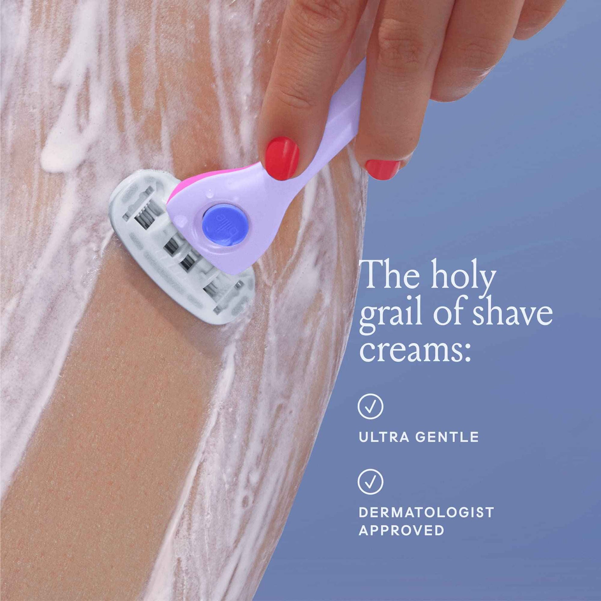 Billie Razors for Women Shave Kit – Razor + 4 x 5-Blade Razor Refills + Magnetic Holder – Minty & Whipped Shave Cream - Lavender & Bergamot Scent - 6.5 fl oz