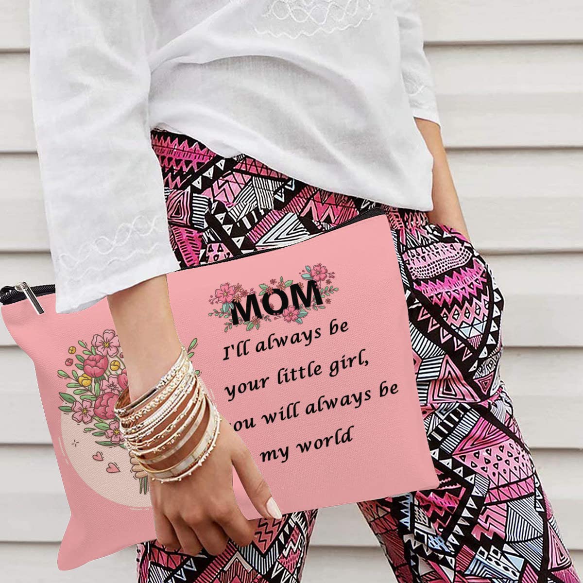 IENDY Gifts for Mom from Daughter Stepdaughter Son Makeup Bag Best Mom Ever Gifts for Women Birthday Mother's Day Thanksgiving Christmas, Love You Appreciation Thank You Gifts Cosmetic Bags A003