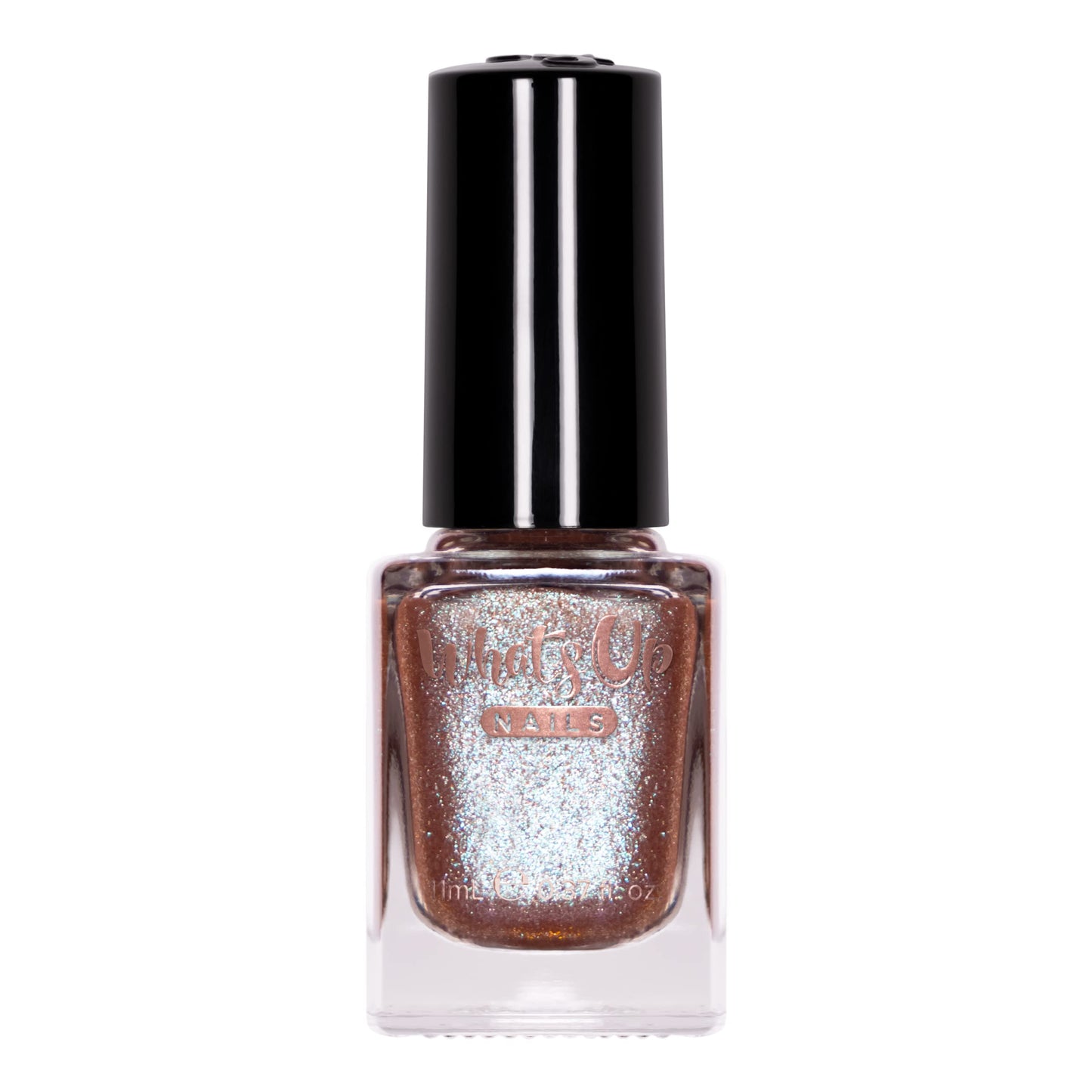 Whats Up Nails - Earthlike Gem Encrusted Nail Polish Brown Base Green to Purple Duochrome Shimmer Lacquer Varnish Made in USA 12 Free Cruelty Free Vegan Clean