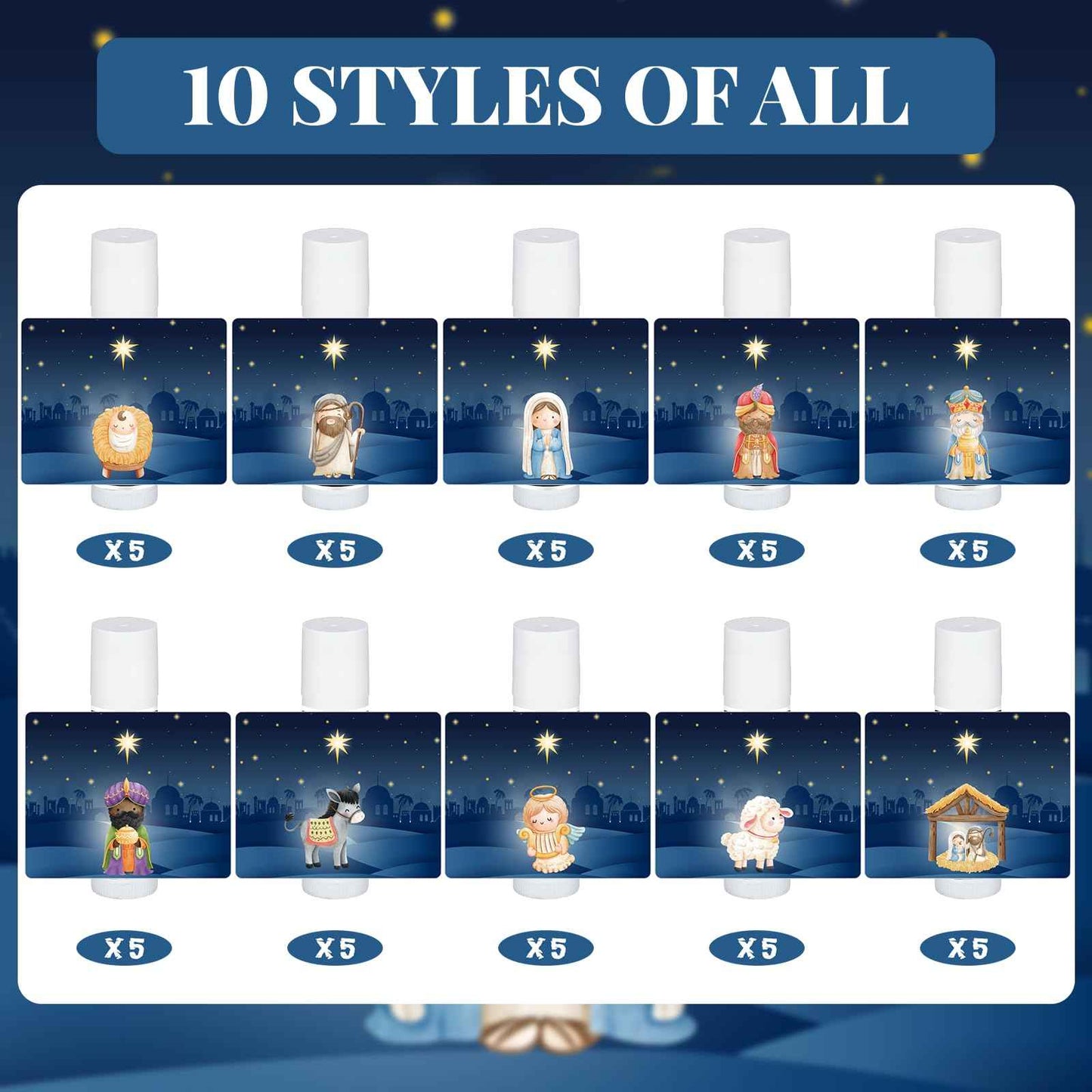 Siifert 50 Pack Christmas Lip Balms Bulk Holiday Xmas Party Gifts Christmas Stocking Stuffers Small Thank You Employee Appreciation Gifts for Women Men Coworkers Staff Homeless(Jesus)