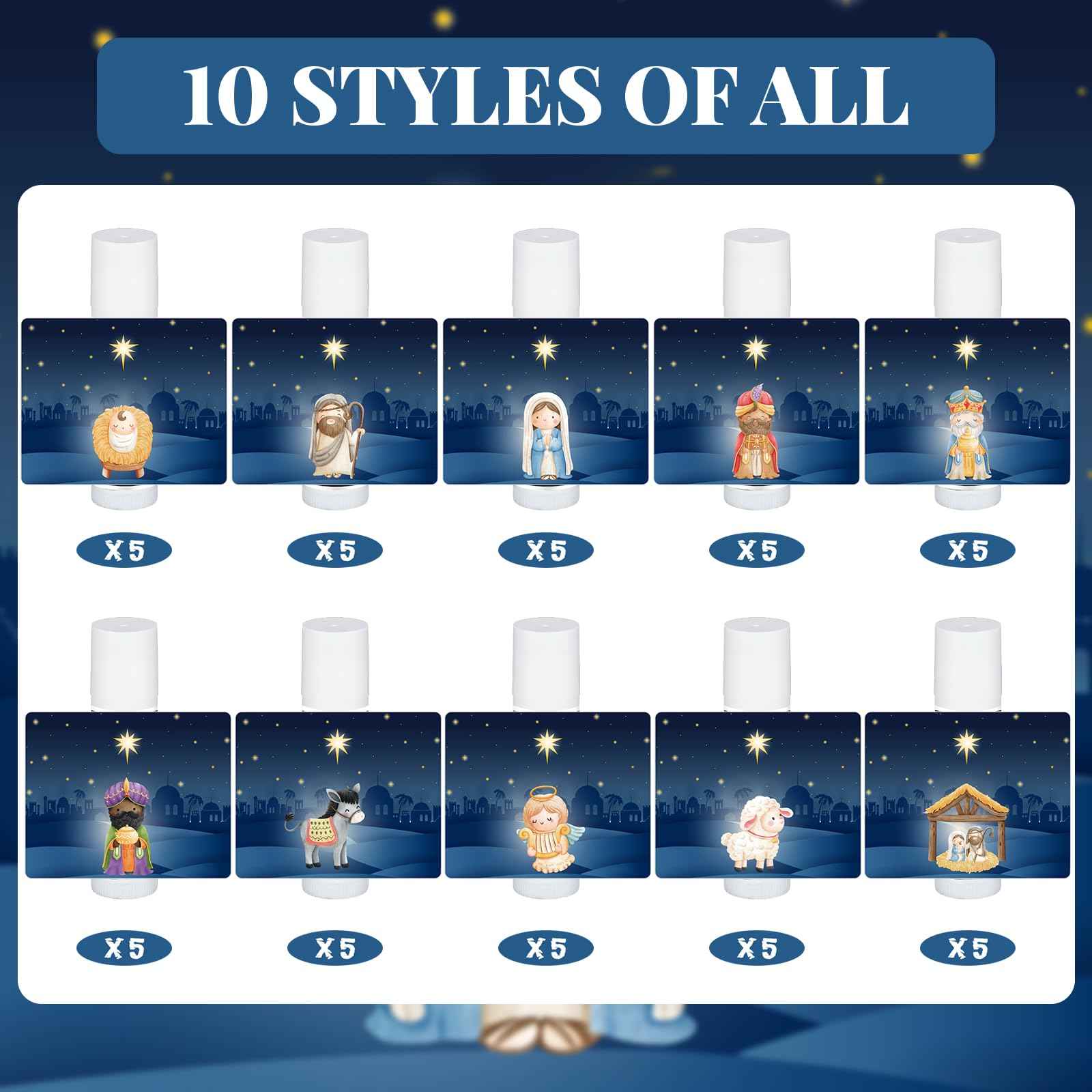 Siifert 50 Pack Christmas Lip Balms Bulk Holiday Xmas Party Gifts Christmas Stocking Stuffers Small Thank You Employee Appreciation Gifts for Women Men Coworkers Staff Homeless(Jesus)