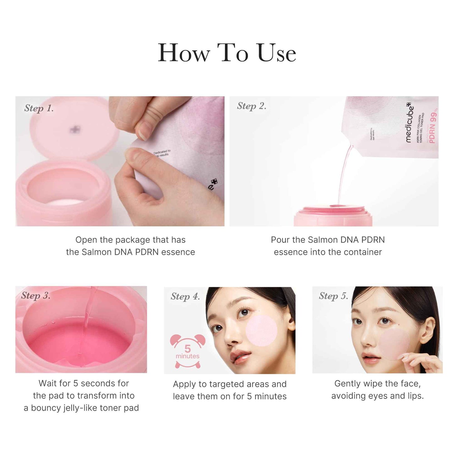 medicube Pink PDRN Day & Night Care Duo: Salmon DNA PDRN Caffiene Overnight Wrapping Peel Off Facial Mask and Salmon DNA PDRN Pink Collagen Jelly Pad | Holiday Stocking Stuffers,