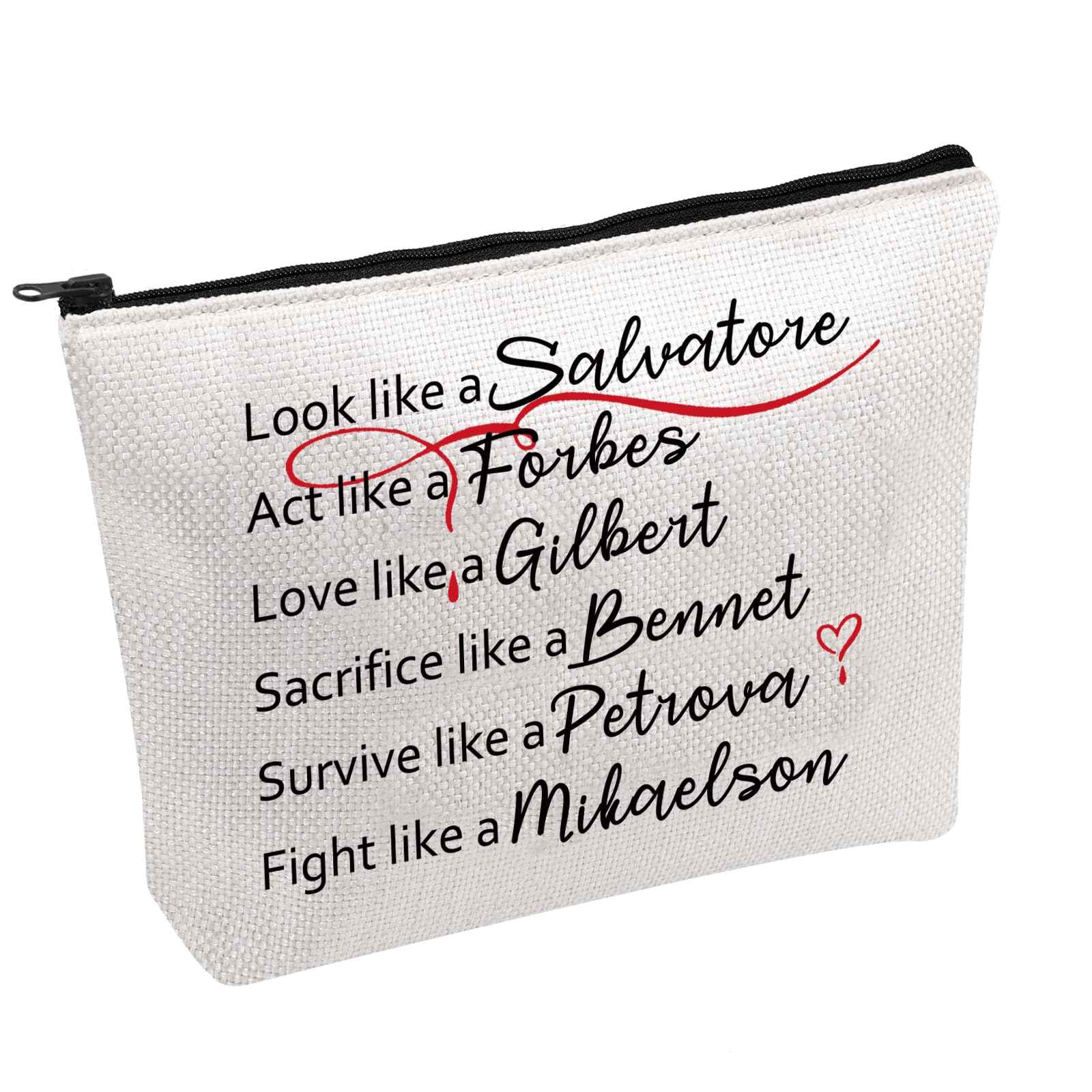 PWHAOO Vampire Tv Show Makeup Bag Vampires Cosmetic Bag TV Show Fan Gift (like a Mikaelson B)
